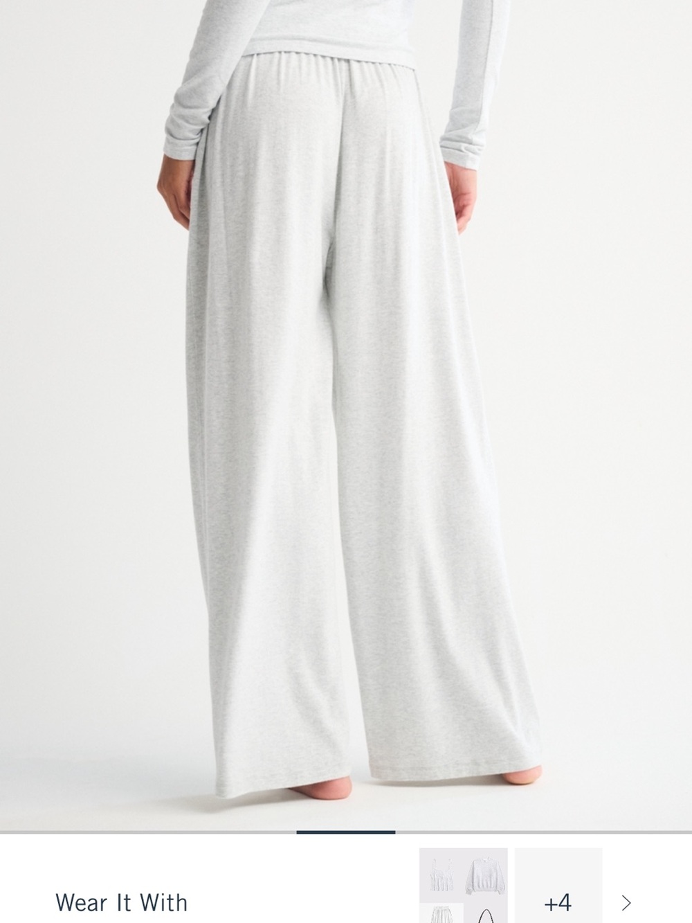 Abercrombie & Fitch Taupe Wide Leg Knit Pants - Picture 6 of 6